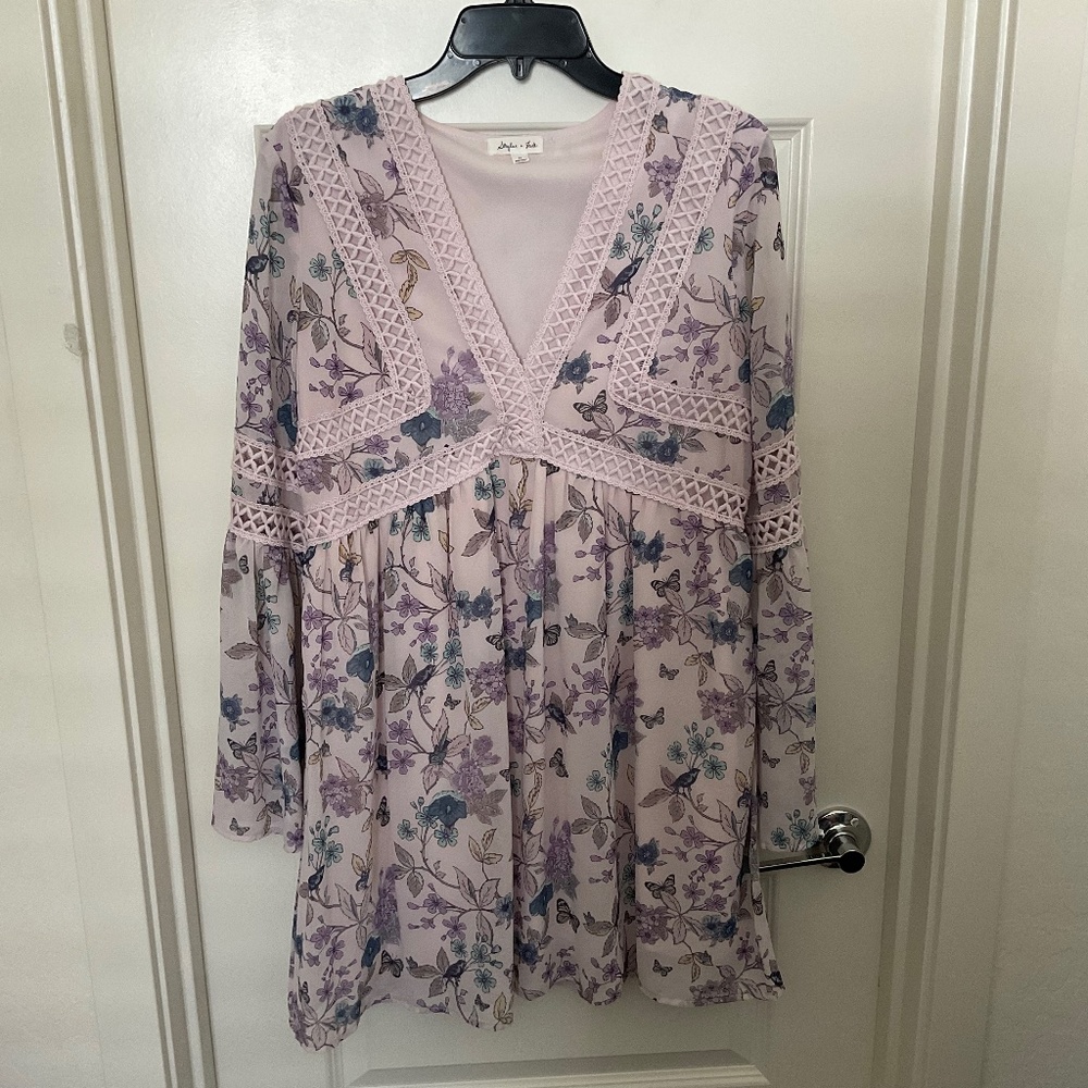 Skylar and Jade Floral Printed Mini Dress‎ - Pink - Size Medium